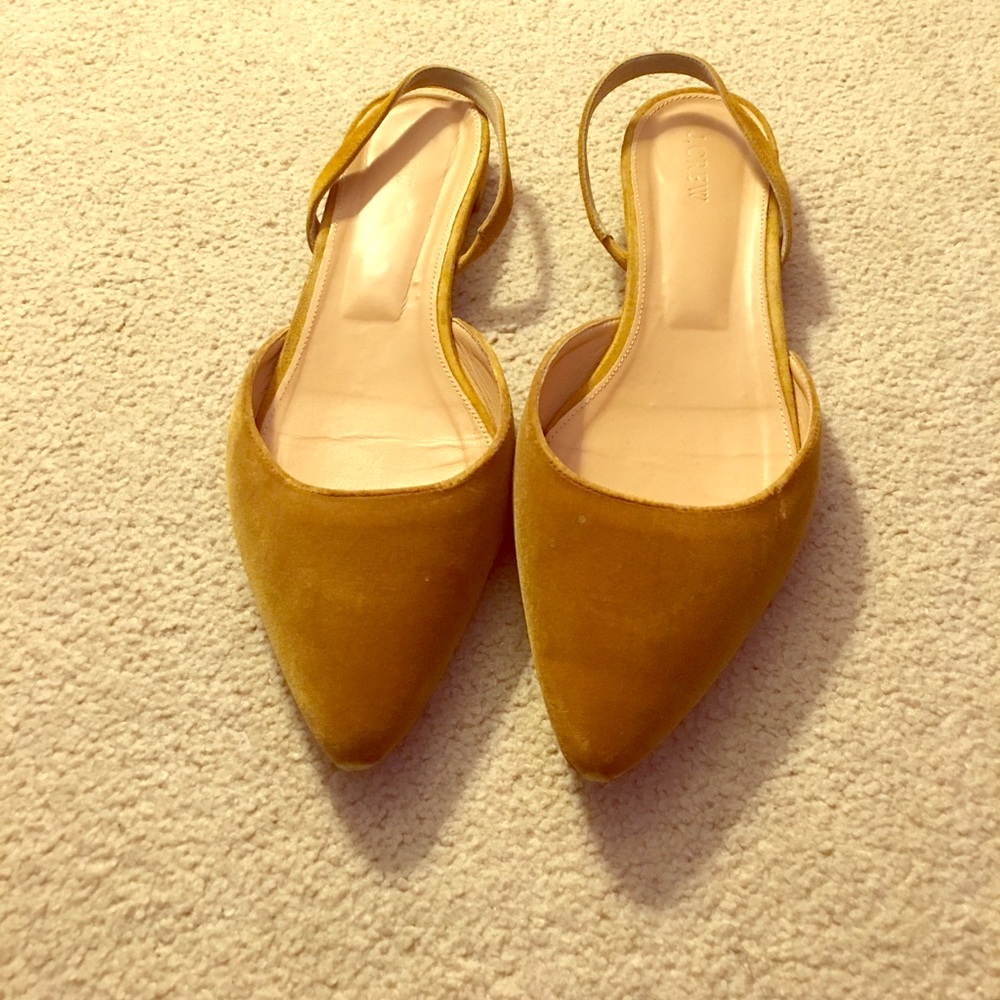 J.CREW Velvet Slingback Flats